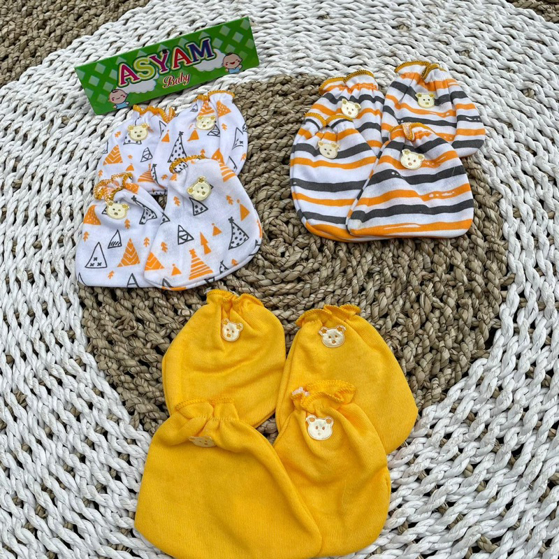 3 Pasang Sarung Tangan Kaki Sarung Tangan Sablon Sartaki bayi kaos kaki bayi DNW BABY