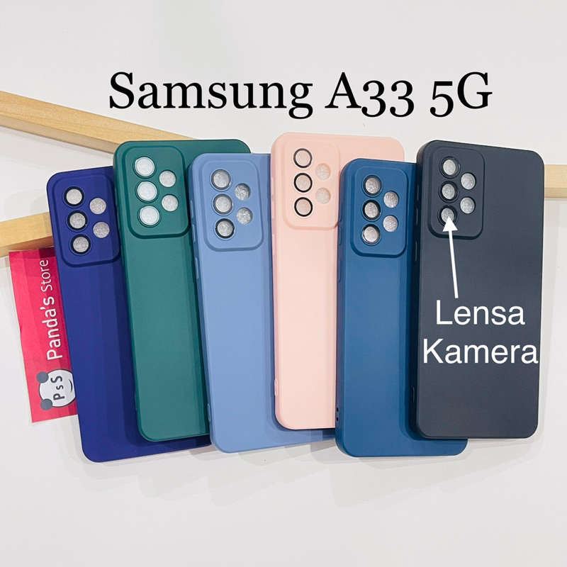 Case Samsung A33 5G Lenspro Makaron Full Color Softcase Pro Lensa