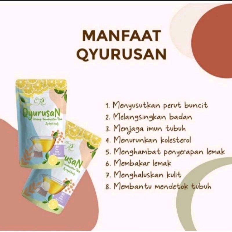 

QYURUSAN SLIMING TEA AND IMUN BOOSTER BY RHAJAB ORIGINAL