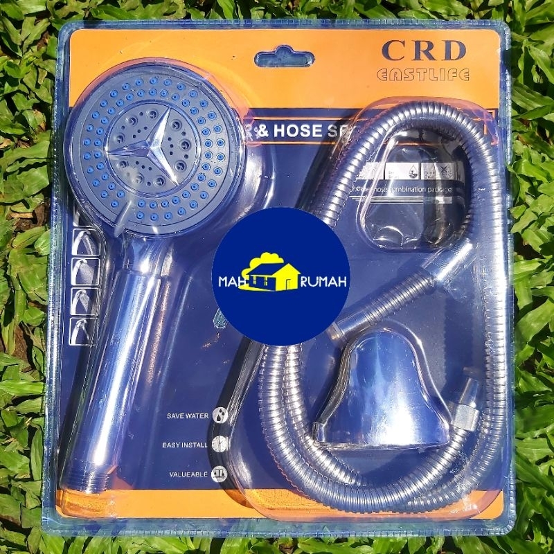 HAND SHOWER SET 1/2&quot; Kepala Shower 5 Mode + Selang + Cantolan - CRD