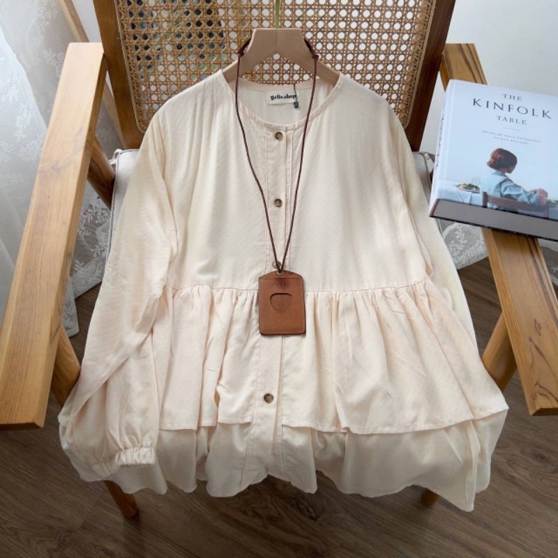 LIVY TOP BLOUSE by Gelis.shop (Reseller Resmi) / Village Crinkle Blouse /blouse wanita terbaru/kemej