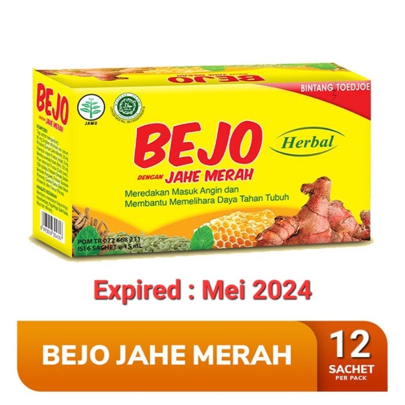 Jual Bejo Jahe Merah Herbal Halal Isi Sachet Obat Masuk Angin Shopee Indonesia