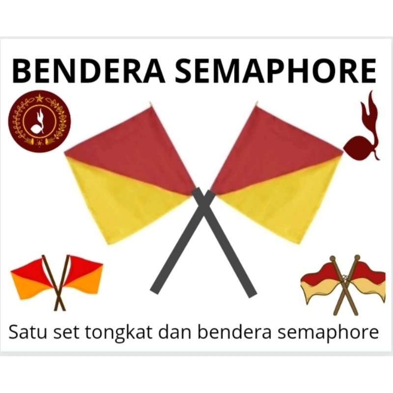 

BENDERA SEMAPHORE.SATU PASANG TONGKAT DAN BENDERA SEMAPHORE