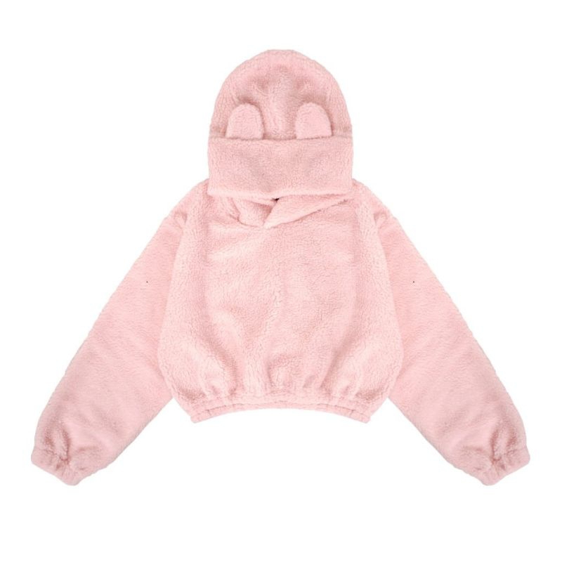 COD hoodie crope sherpa bulu domba oversize