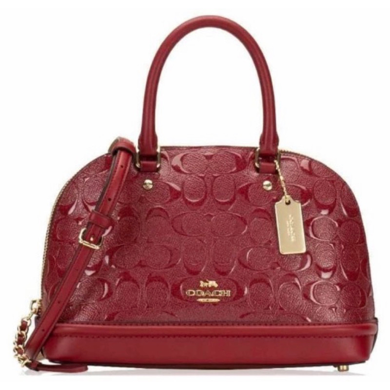 Coach Mini Sierra Satchel In Signature Debossed Patent Leather (C55450)