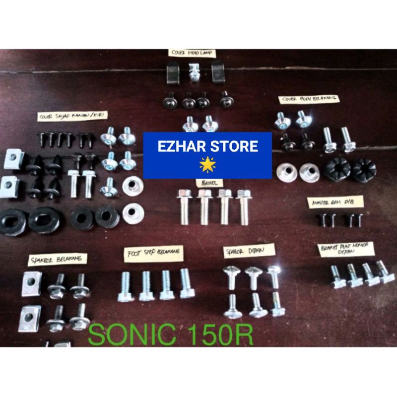 Baut Body Honda Sonic 150R Lengkap Fullset Body (Grade Original)