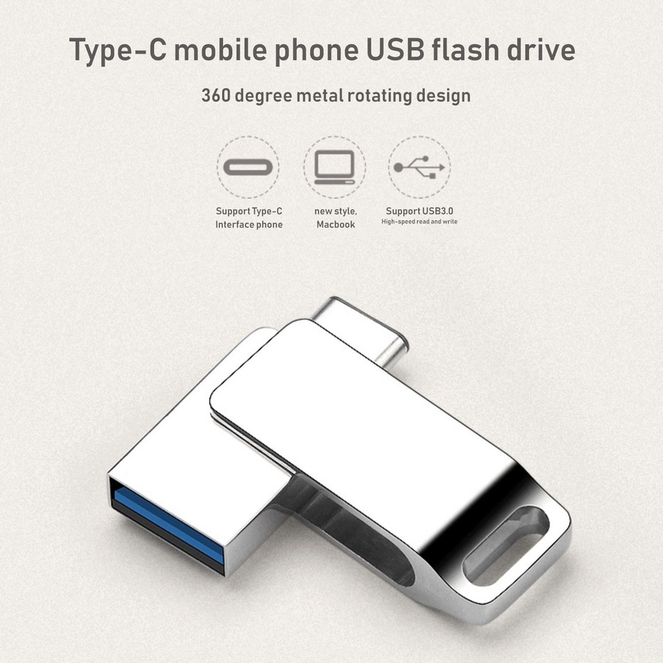 Topspot 2 in 1 Flashdisk OTG USB 3.0 type c 32G Flash Disk USB Bahan Metal Anti Air