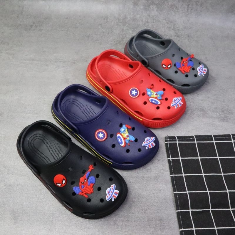 [ HEROES ] SANDAL BAIM ANAK LAKI LAKI | KARAKTER SPIDER | KARAKTER HERO | SANDAL BAIM SLIP ON ANTI AIR