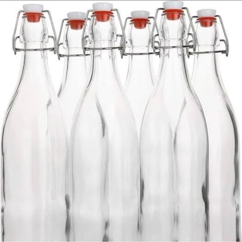 500ml 250 ml Botol Kaca Transparent Bottle with Swing Stopper Fliptop Bottle