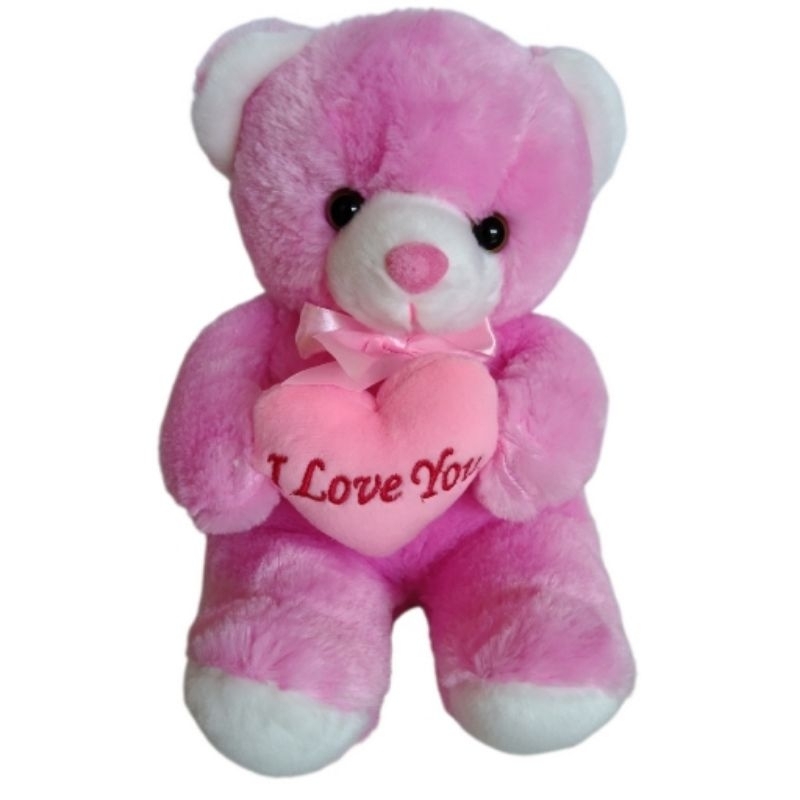 BONEKA TEDDY BEAR LOVE PINK SIZE M