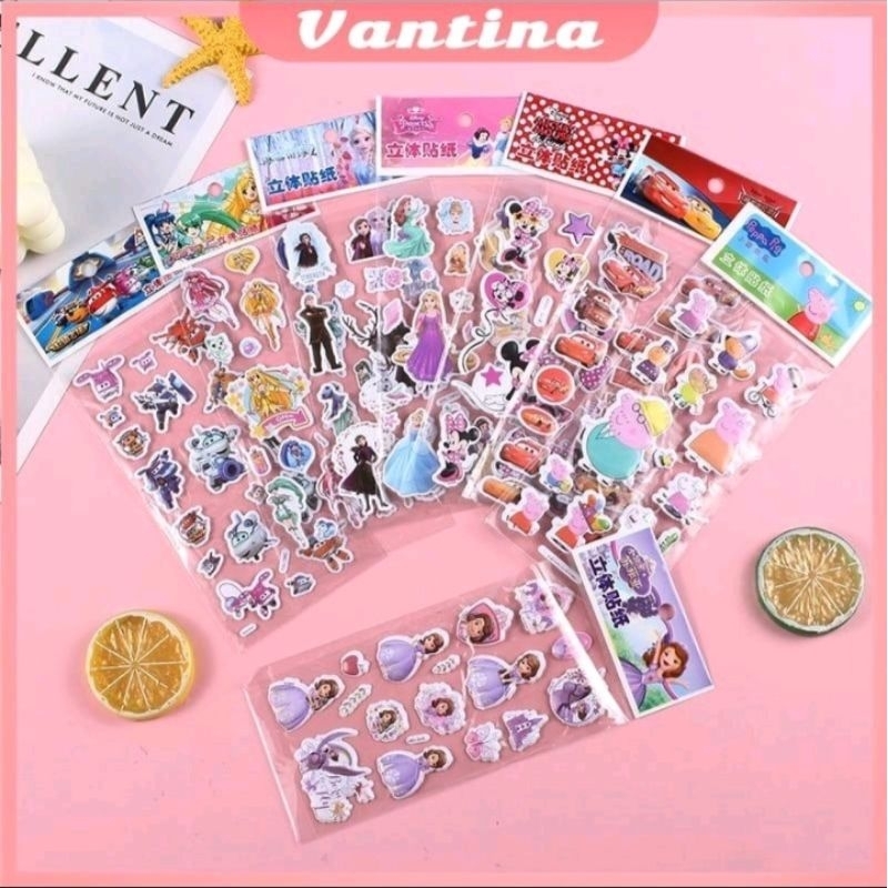 

(12pcs) stiker karakter timbul anak anak / sticker anak