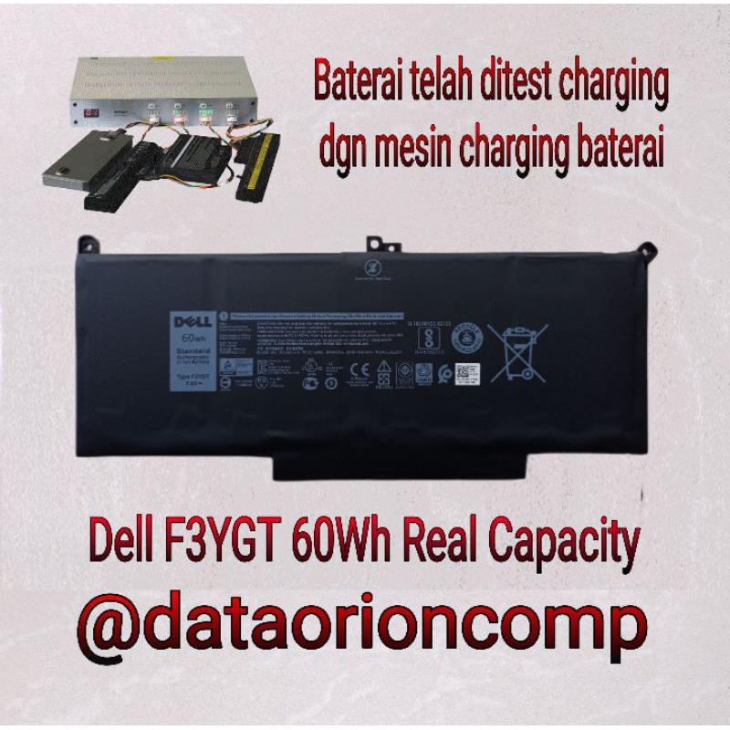 Baterai Battery DELL Latitude E7280  E7290 E7380 E7390 E7480 E7490 F3YGT 60Wh