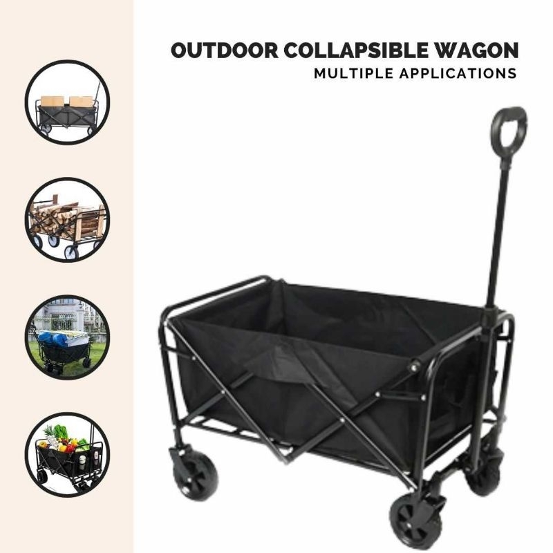 PROD Troli Barang Lipat Camp Wagon 600D Oxford Small Size - PR55 Roda 12Cm 67 x 45 x 28 cm