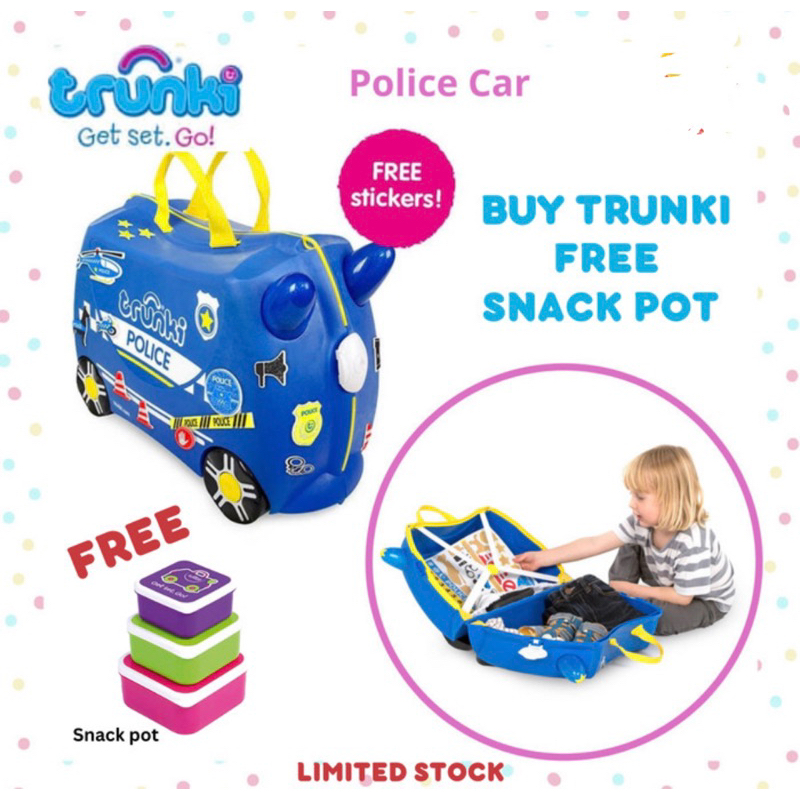 Trunki Ride On Pull Along Childrens Suitcase Koper Anak (free lunch box)