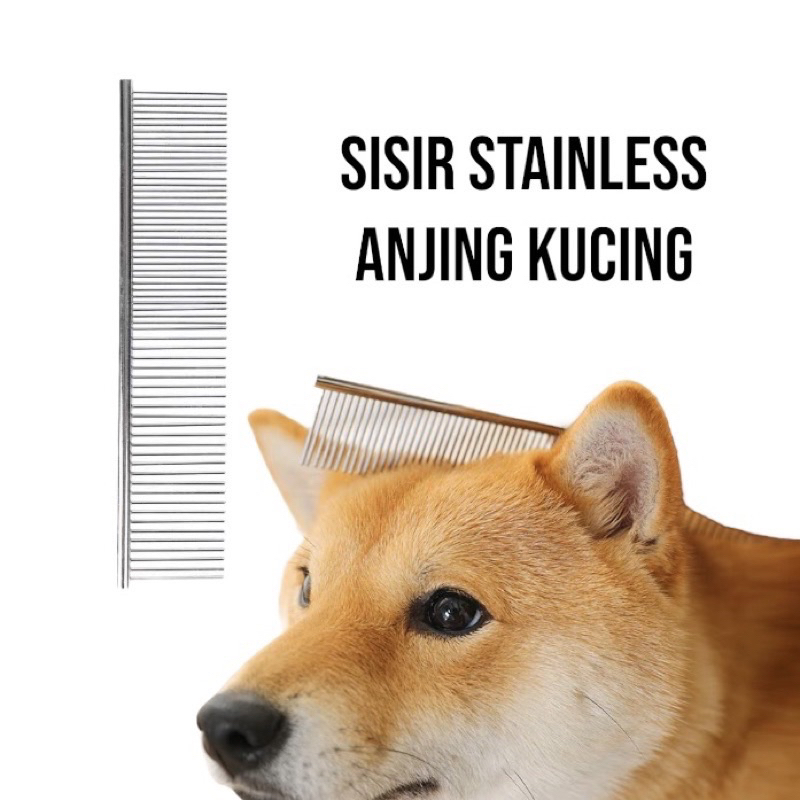 sisir comb anjing kucing pet hair brush metal