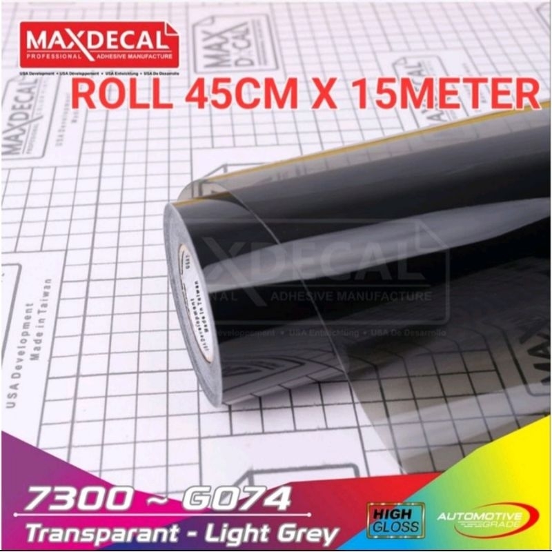 ROLL Sticker Maxdecal 7300 G074 Transparant Light Grey 45cm×15m ROLL