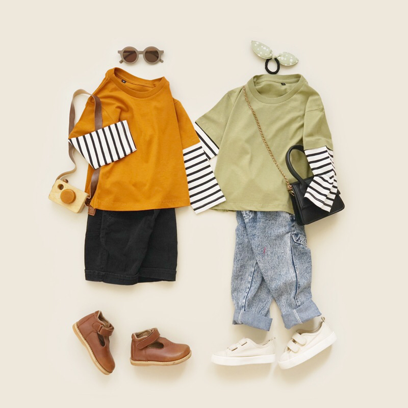 KAITA TEE | Kaos Oversize Anak Unisex Stripe 1 - 6 Tahun