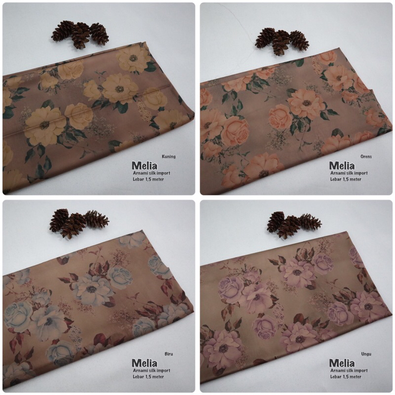 Kain arnami silk import | kain mewah | motif bunga