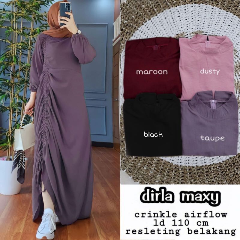 dirla maxy dress crinkle // dirla dress serut crinkle / gamis crinkle serut / dirla maxy replika w&w