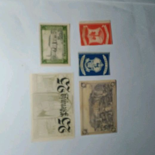 Uang Kuno Asing Set Notgeld Jerman 5; Lembar