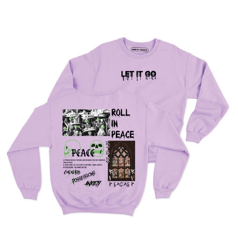 Sweater crewneck Roll in peace (pria &amp; wanita)