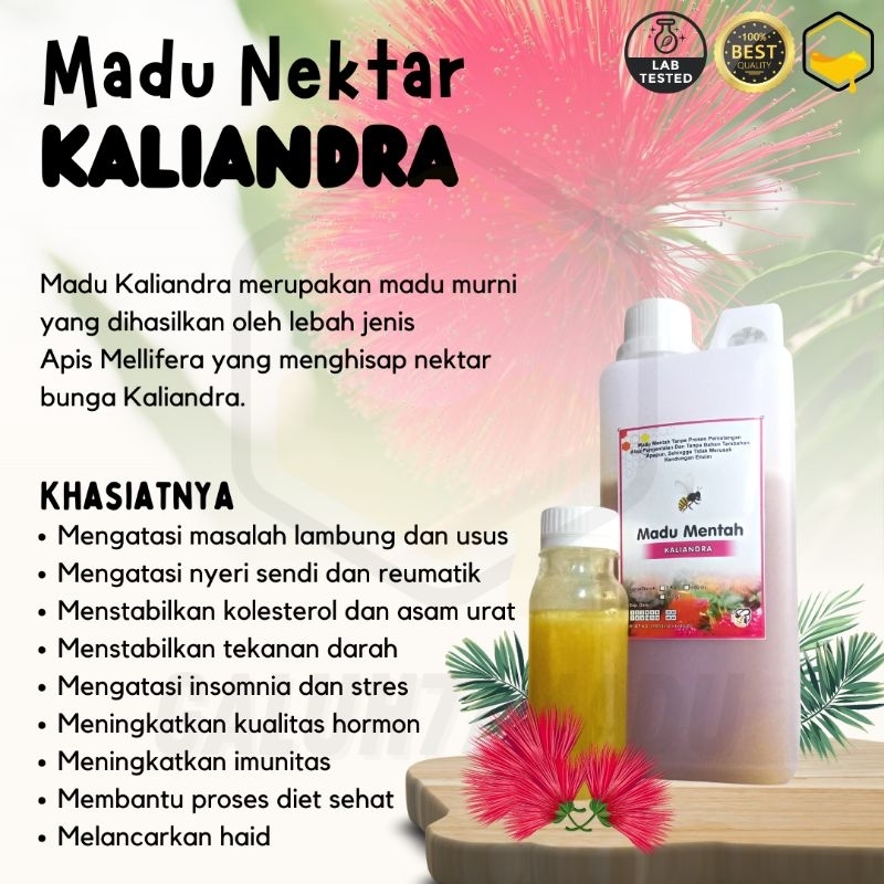 

[Raw Honey]Madu Mentah Kaliandra 1Kg – Madu Sehat Anak & Dewasa, 100% Murni