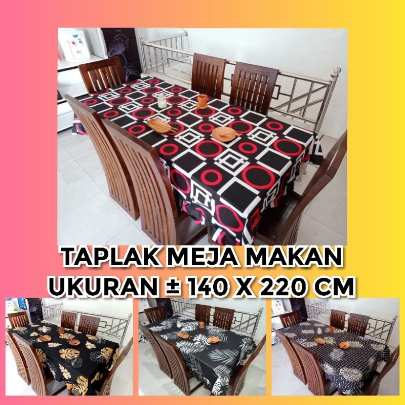 TAPLAK MEJA MAKAN KAIN MURAH UKURAN 140X220 CM ANEKA MOTIF