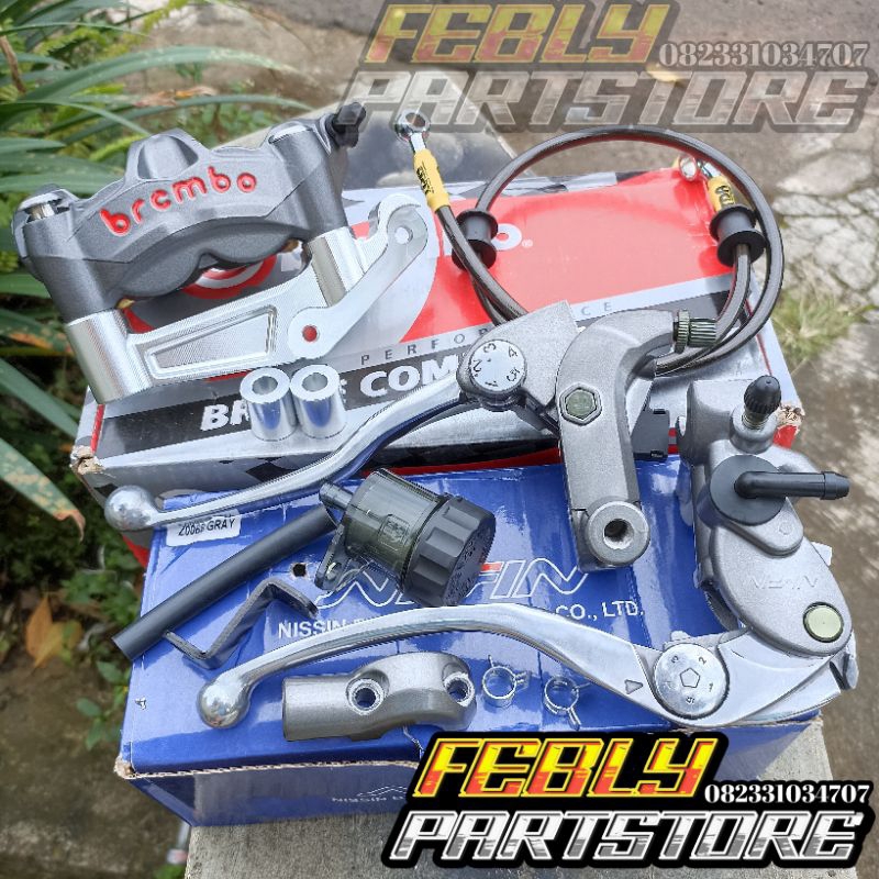 PAKET SET MASTER KALIPER NINJA R RR SS MASTER REM Z900 IMPORT KALIPER BREMBO M50 IMPORT BREKET P100 