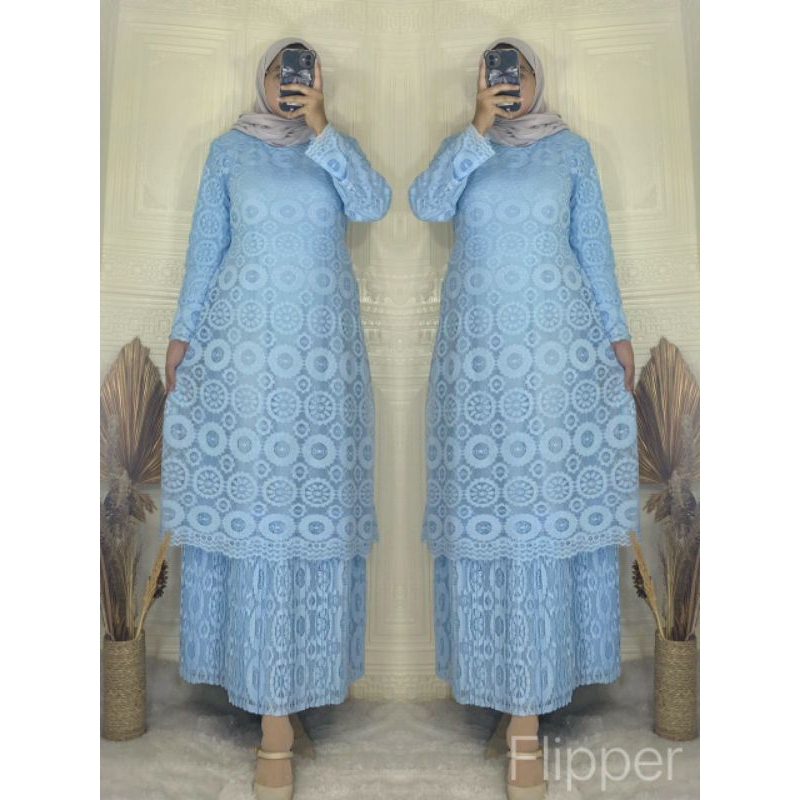 GAMIS BROKAT PESTA REMAJA DRESS PESTA REMAJA STANDARD DAN JUMBO MODEL TERBARU MOTIF TERBARU