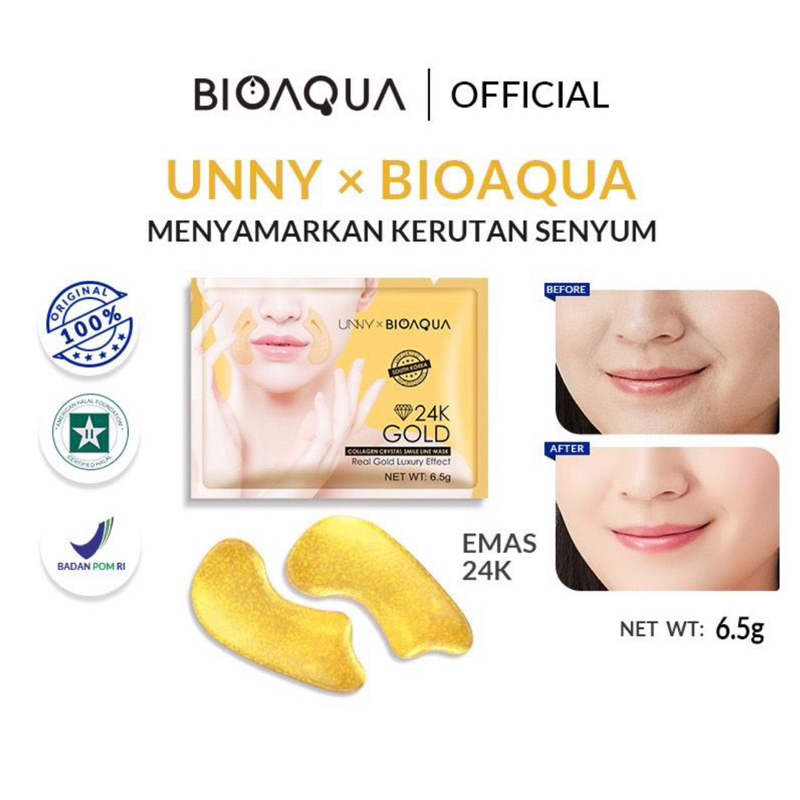 Bioaqua 24K Gold Collagen Crystal Smile Line Mask 6.5gr