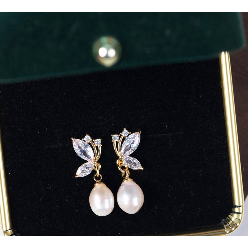 Anting stud mutiara lombok || Anting rhodium terbaru || Anting wanita || Anting mewah || Anting mura