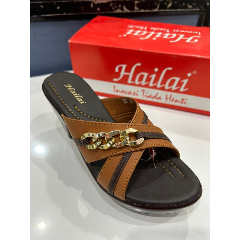 Sandal Wanita Hailai Tali Gesper Wedges Heels 7CM [ORI 100%]