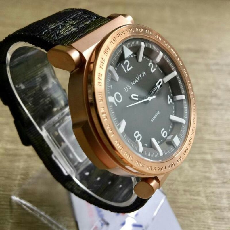 Jam Tangan Pria Original US NAVY USN63638 Army Strap garansi 1 tahun