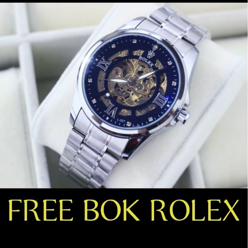 Jam Tangan Otomatis Pria Rolex8227 Arloji casual pria Paket lengkap termurah