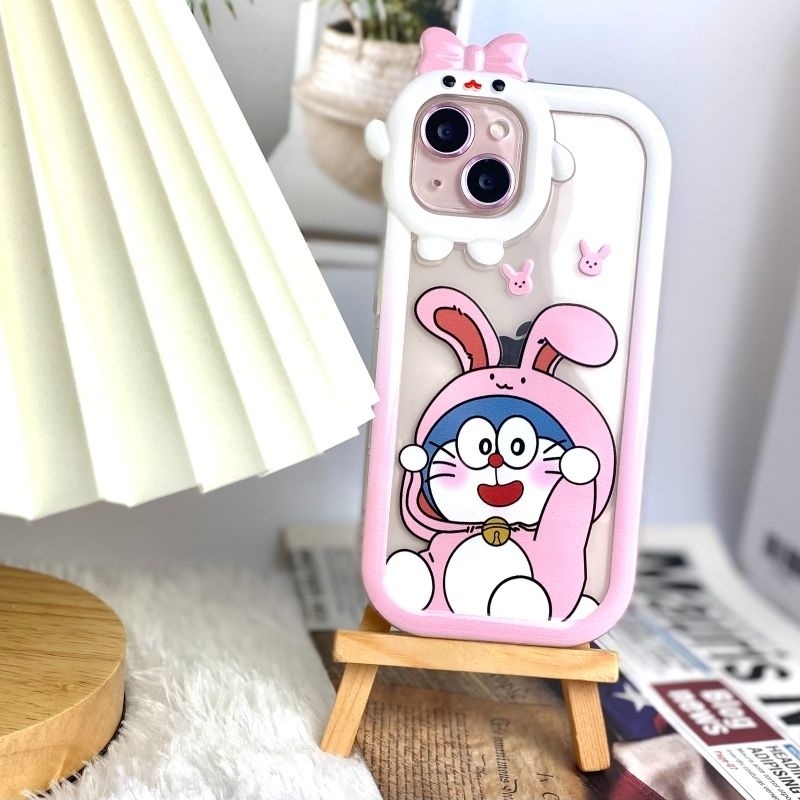 CASE IPHONE 13PRO,13PRO MAX,14,14PLUS/MAX,14PRO,14PRO MAX SOFT CASE CUTE FLAME DORAEMON HAPPY SERIES