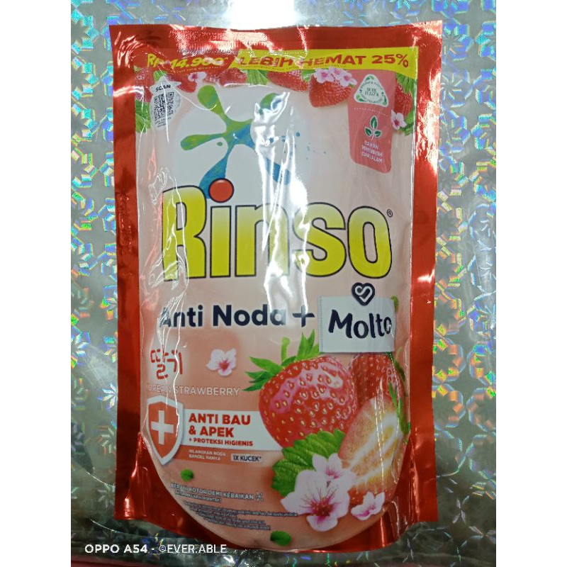 RINSO ANTI NODA + MOLTO STRAWBERRY 565 ML