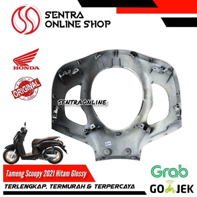 Cover fr top tameng depan scoopy all new 2021 hitam glossy original