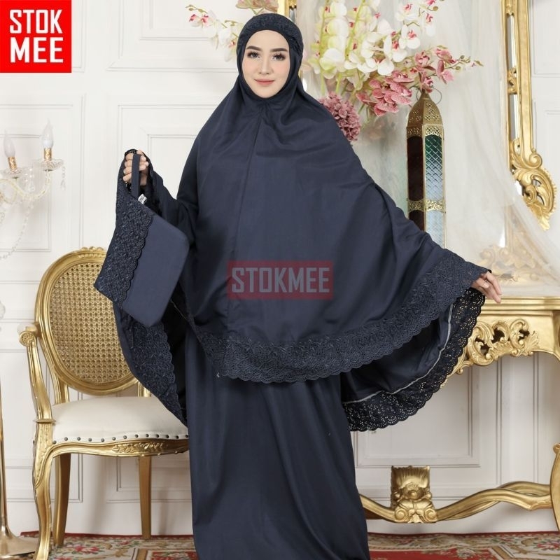 Mukena katun Khadijah Pasteleena Mukena Dewasa Khatijah Katun Premium Bahan katun Premium Free Tas bordir Khodijah jumbo dewasa  Termurah Free Tas(COD dewasa