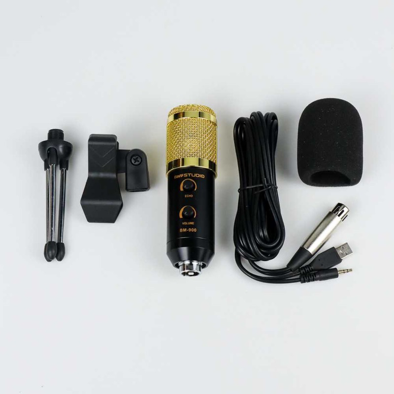 microphone condenser bm 900 taffstudio with mini tripod