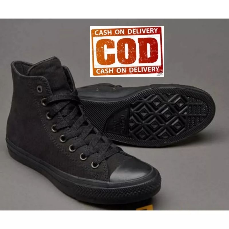 TERMURAH!! SEPATU CONVERSE FULL BLACK/HITAM POLOS THE BEST QUALITY