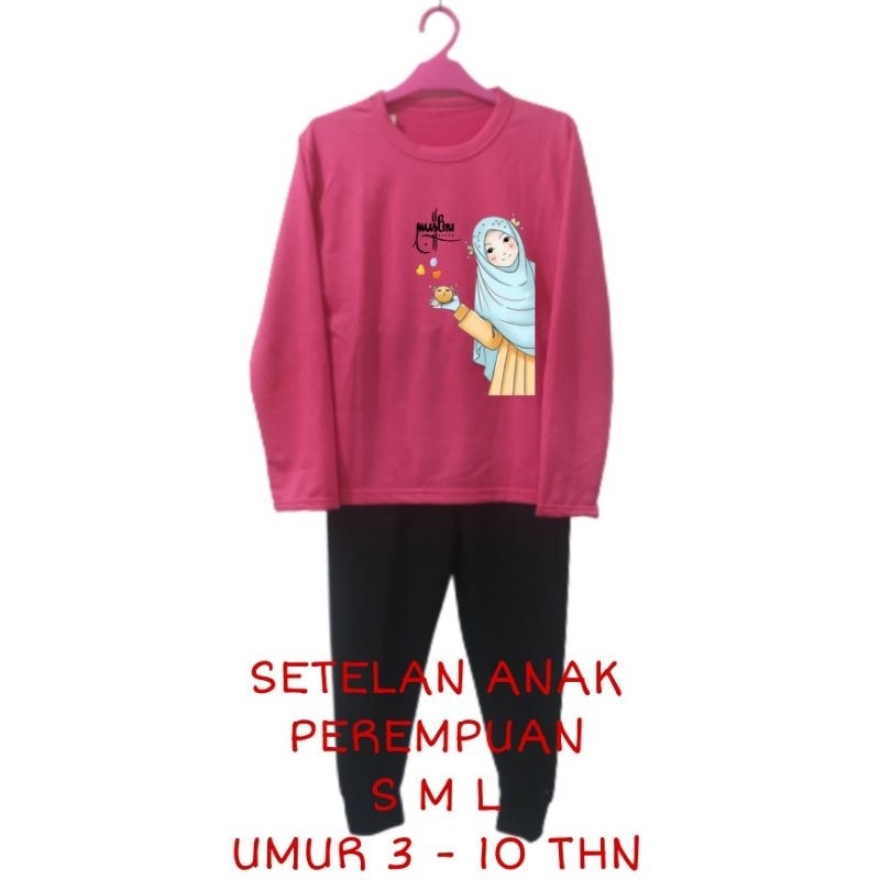 Setelan Anak Perempuan Kaos Lengan panjang dan Celana panjang Terbaru 2022 One Set Baju Tidur Santai Anak Cewek Kekinian Murah Korea Style Size S 3 4 5 Tahun M 5 6 7 Tahun L 8 9 10 Tahun muslim