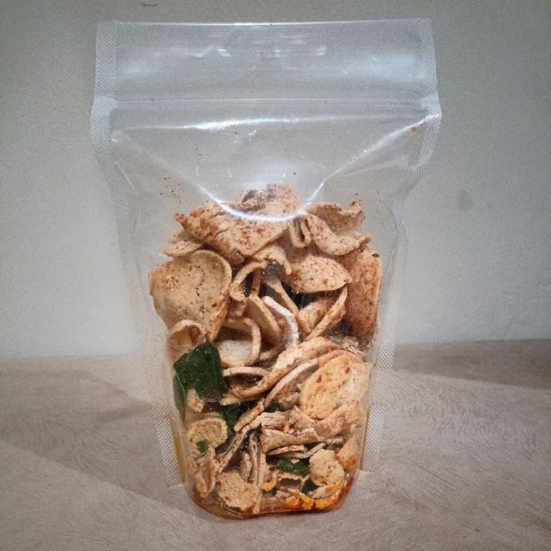 

Basreng pedas daun jeruk bulat