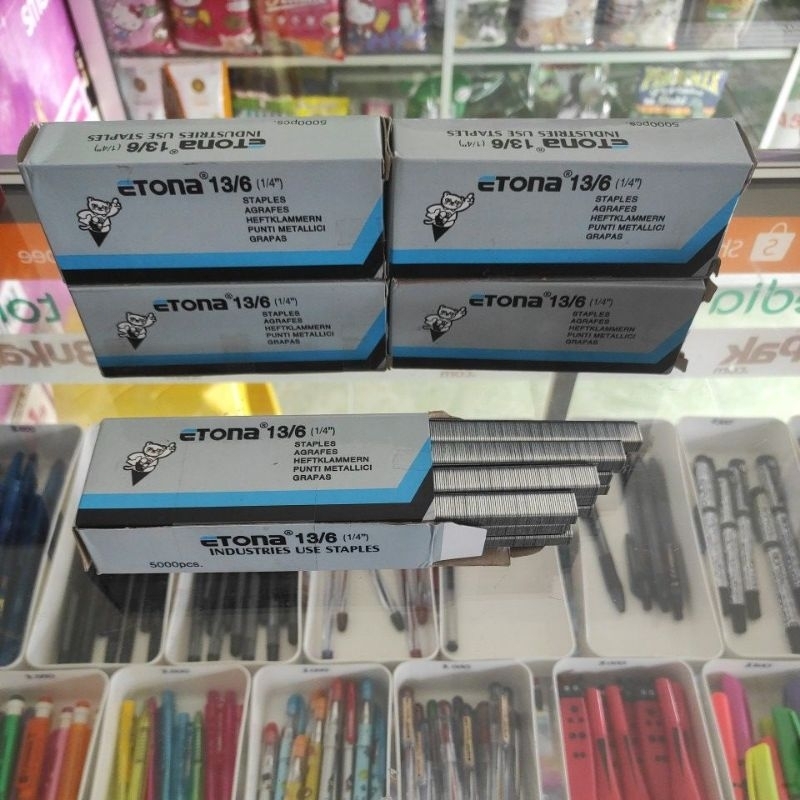 

isi staples tembak GUN TACKER ETONA ukuran 13/6 isi 5000pcs