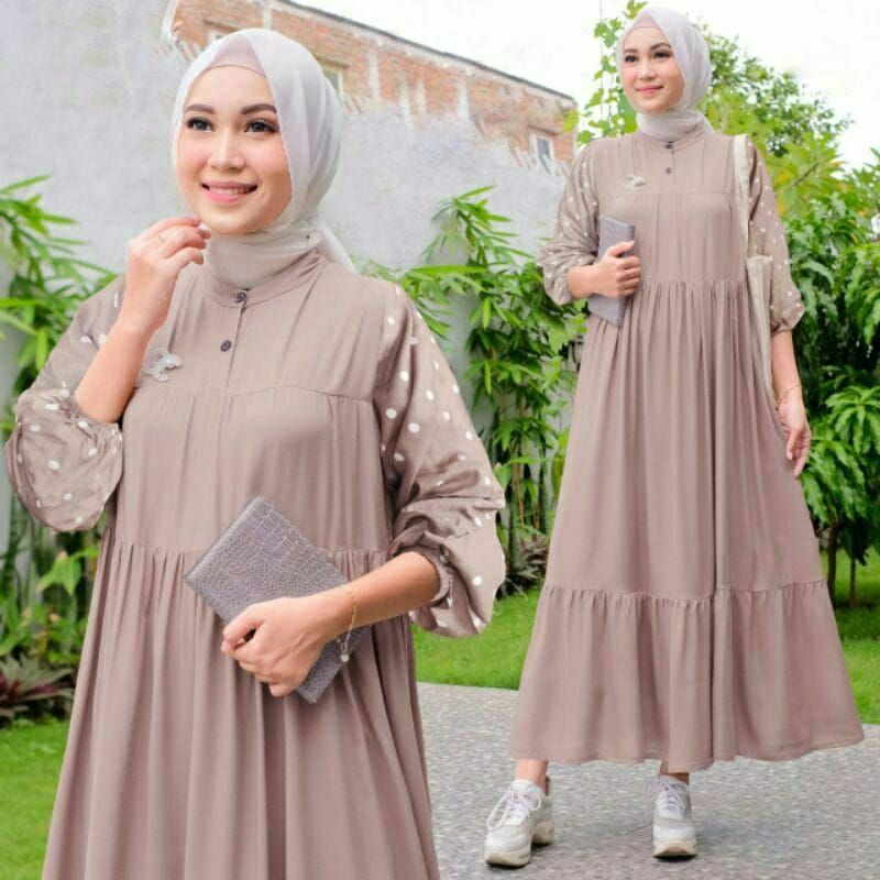 Gamis wanita dewasa kekinian terbaru viral busui bahan rayon premium