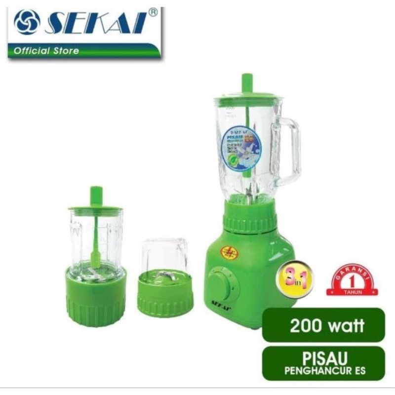 BLENDER SEKAI BL 752 - SEKAI BLENDER WADAH PLASTIK 3IN1 - BLENDER SEKAI 3IN1 - BLENDER MURAH