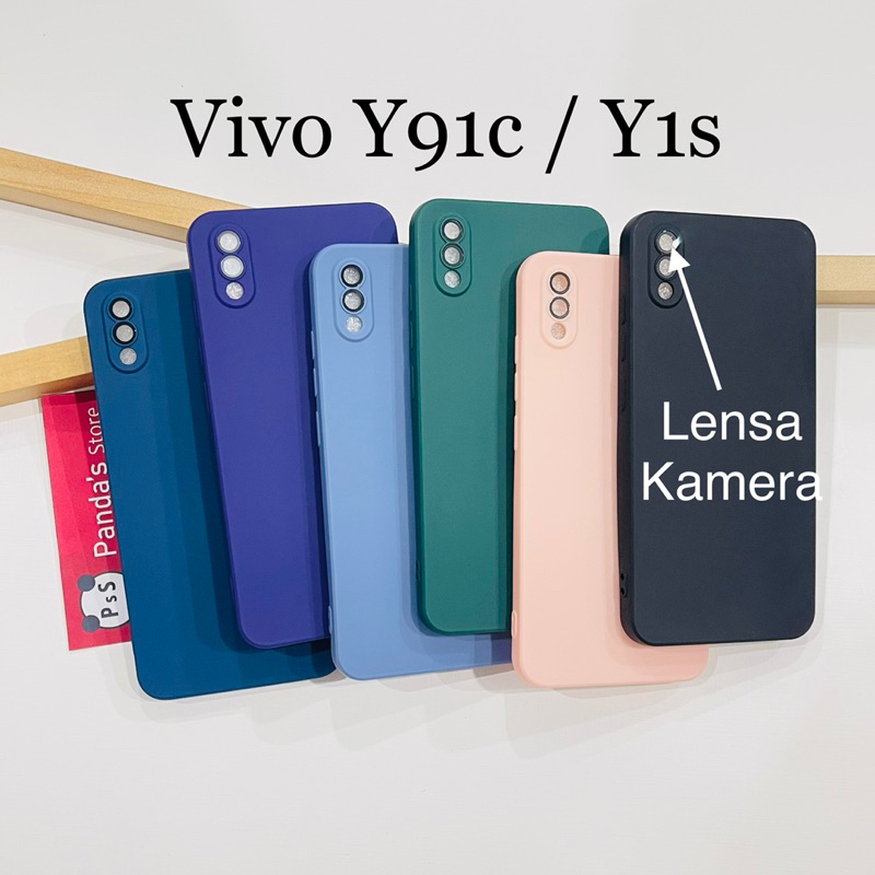 Case Vivo Y91c / Y1s Lenspro Makaron Full Color Softcase Pro Lensa