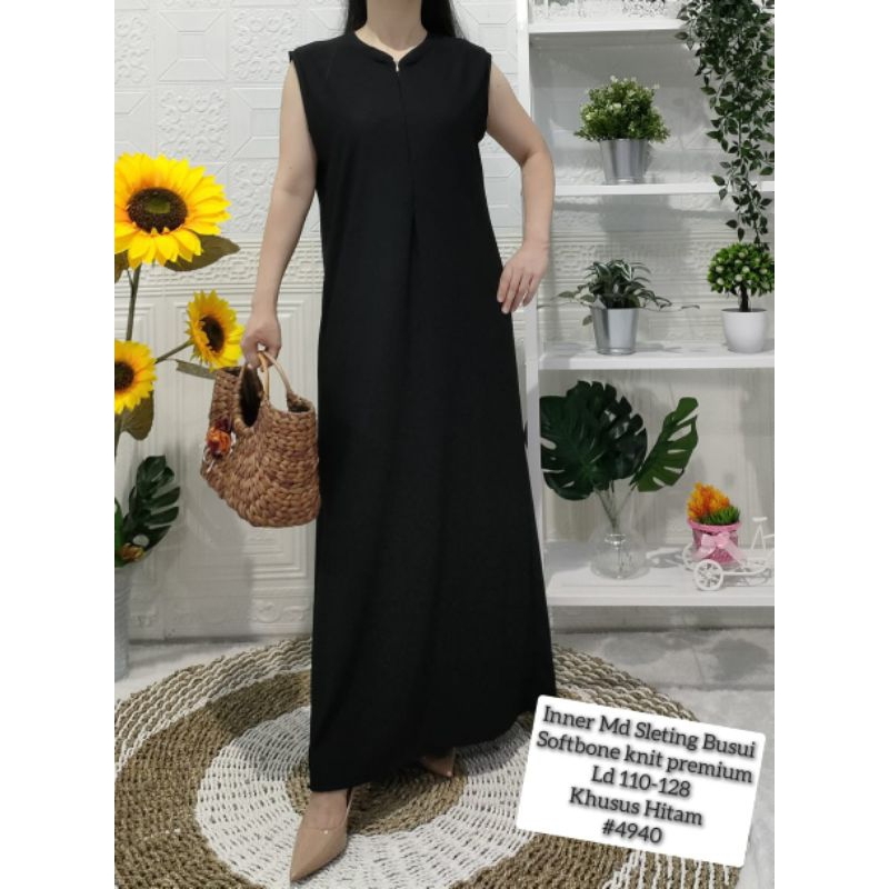 inner dress knit hitam//inner dress hitam/inner dress