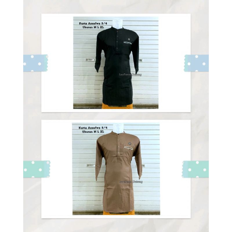 Baju Muslim Kurta As Safwa Lengan 3/4 Koko kekinian