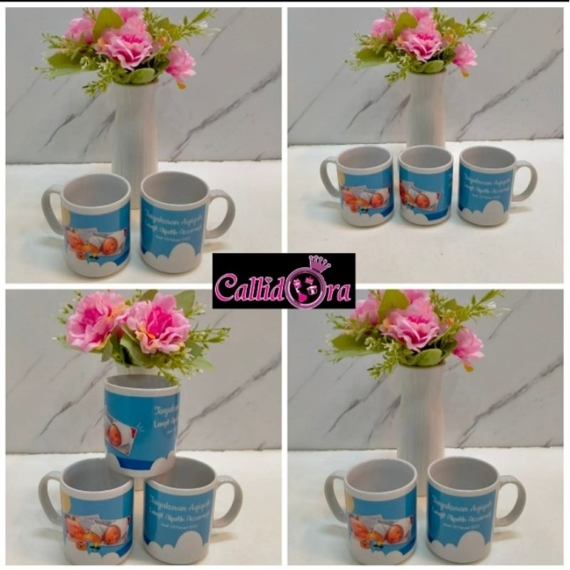 

souvenir mug-handuk/hampers baby one month/ultah/khitanan/aqiqah