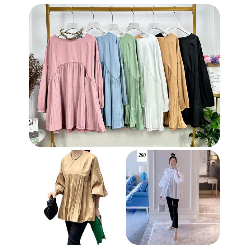 BANGKOK PLEAT BLOUSE - BLUS PLISKET